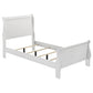 Cama individual tipo trineo Louis Philippe de 120 cm, color blanco