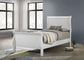 Cama individual tipo trineo Louis Philippe de 120 cm, color blanco