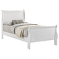 Cama individual tipo trineo Louis Philippe de 120 cm, color blanco