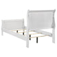 Cama individual tipo trineo Louis Philippe de 120 cm, color blanco