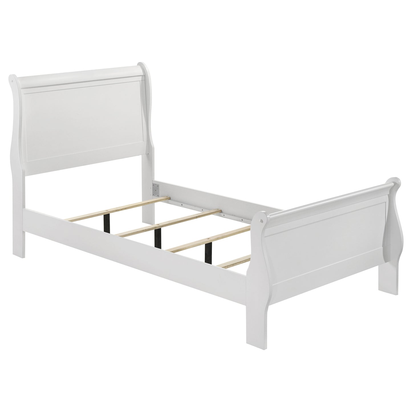 Juego de dormitorio Louis Philippe de 4 piezas, color blanco