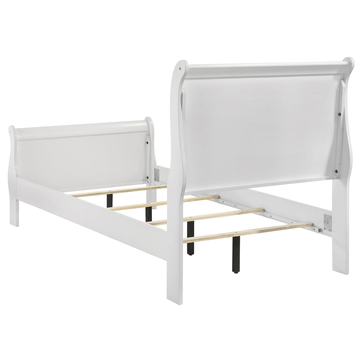 Juego de dormitorio Louis Philippe de 4 piezas, color blanco