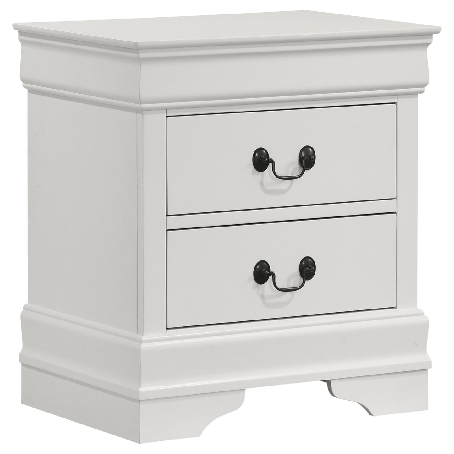 Juego de dormitorio Louis Philippe de 4 piezas, color blanco