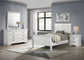 Juego de dormitorio Louis Philippe de 4 piezas, color blanco