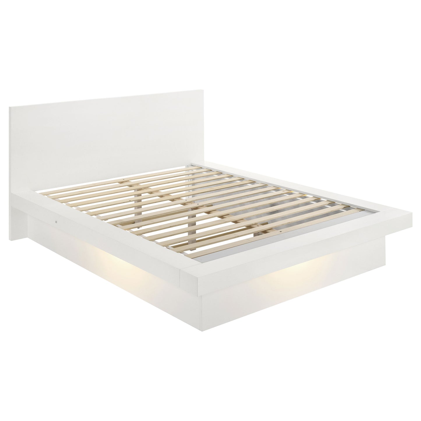 Juego de dormitorio Jessica de 6 piezas con iluminación LED Eastern King, color blanco nieve