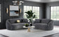Conjunto de sofá Brookside de 2 piezas tapizado en terciopelo gris oscuro