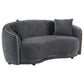 Conjunto de sofá Brookside de 2 piezas tapizado en terciopelo gris oscuro