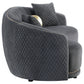 Conjunto de sofá Brookside de 2 piezas tapizado en terciopelo gris oscuro