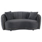 Conjunto de sofá Brookside de 2 piezas tapizado en terciopelo gris oscuro