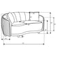 Conjunto de sofá Brookside de 2 piezas tapizado en terciopelo gris oscuro