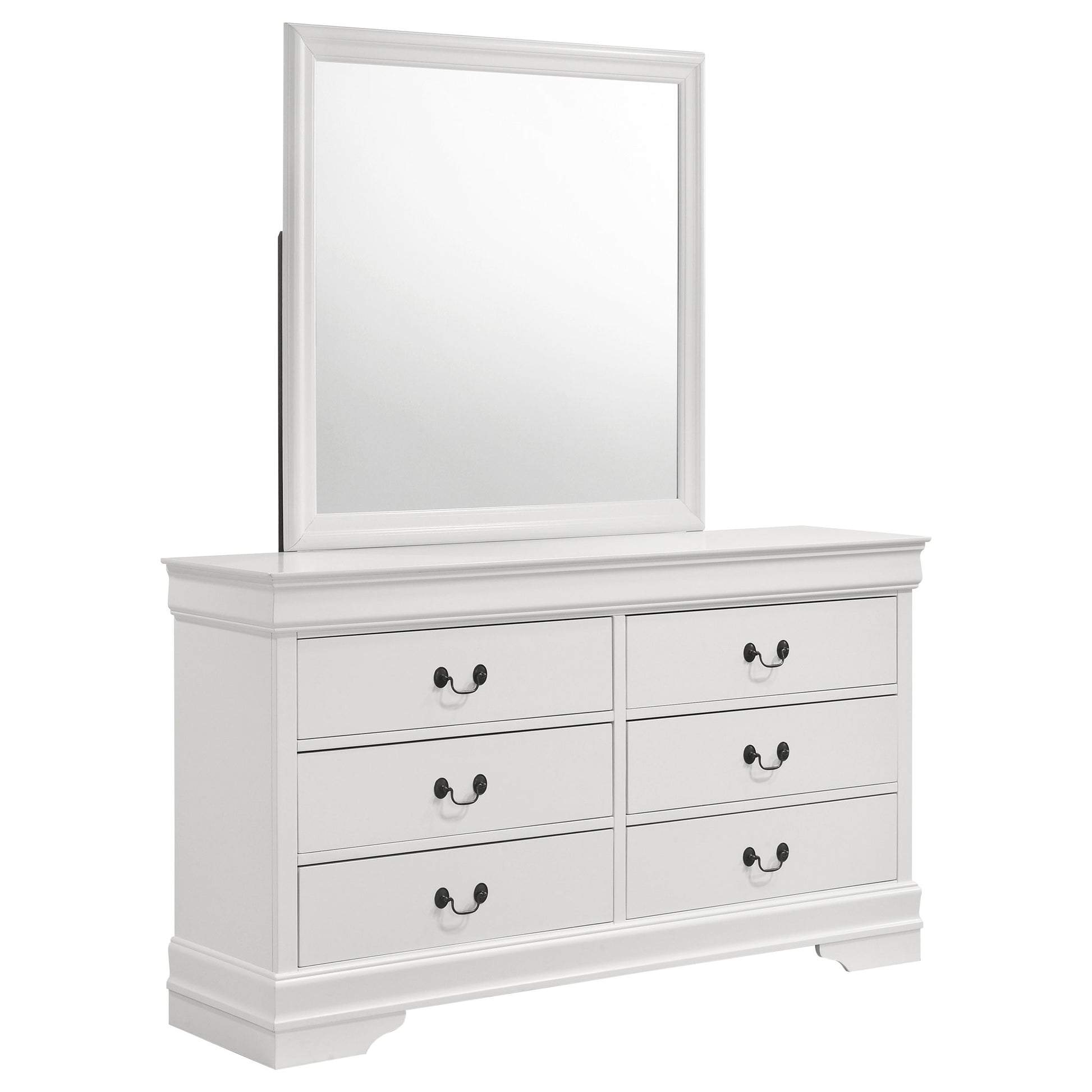 Louis Philippe - 6-drawer Dresser and Mirror