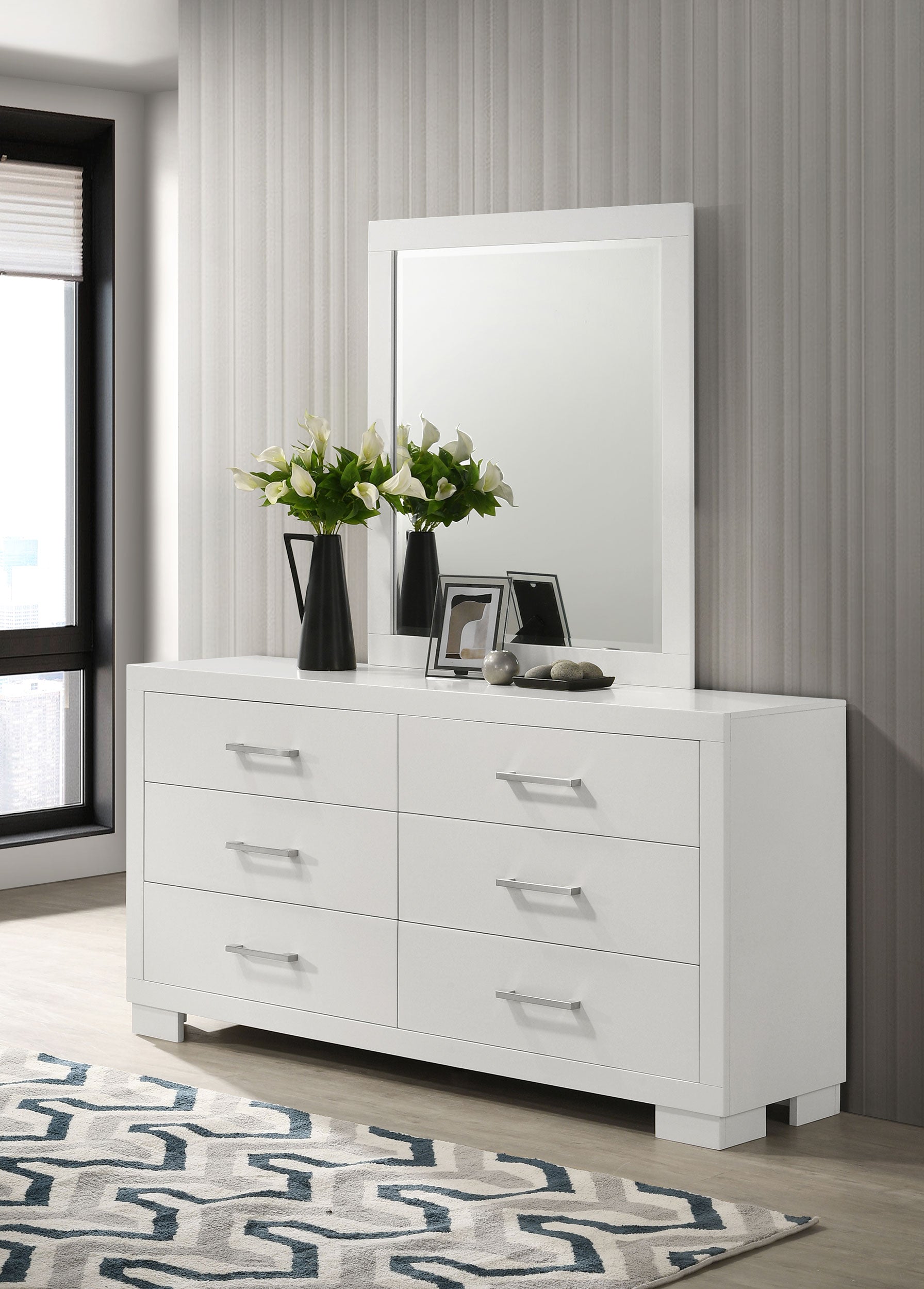 Jessica - 6-Drawer Dresser With Mirror Jessica - 6-Drawer Dresser With Mirror