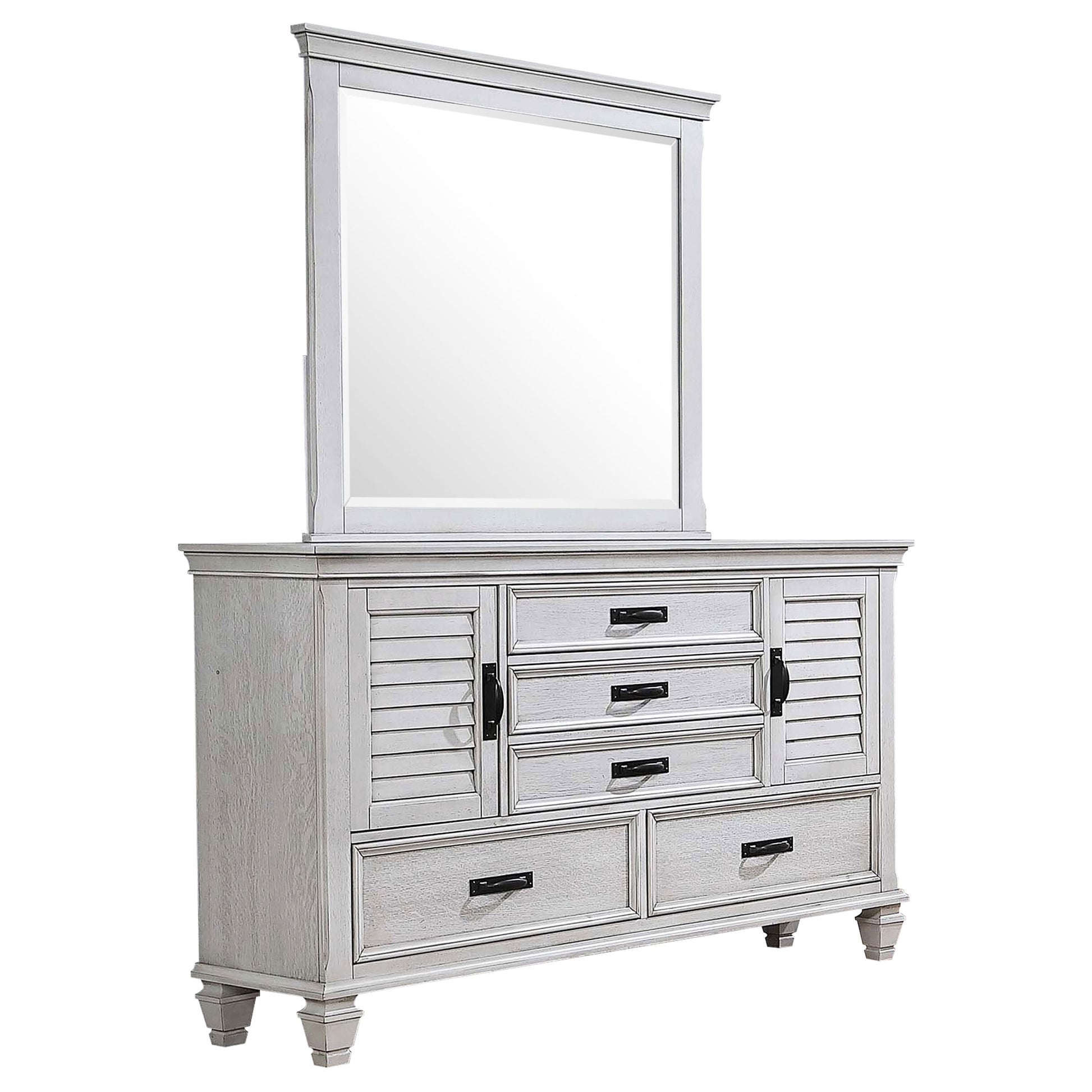 distressed white dresser Franco 5-Drawer Dresser Antique White