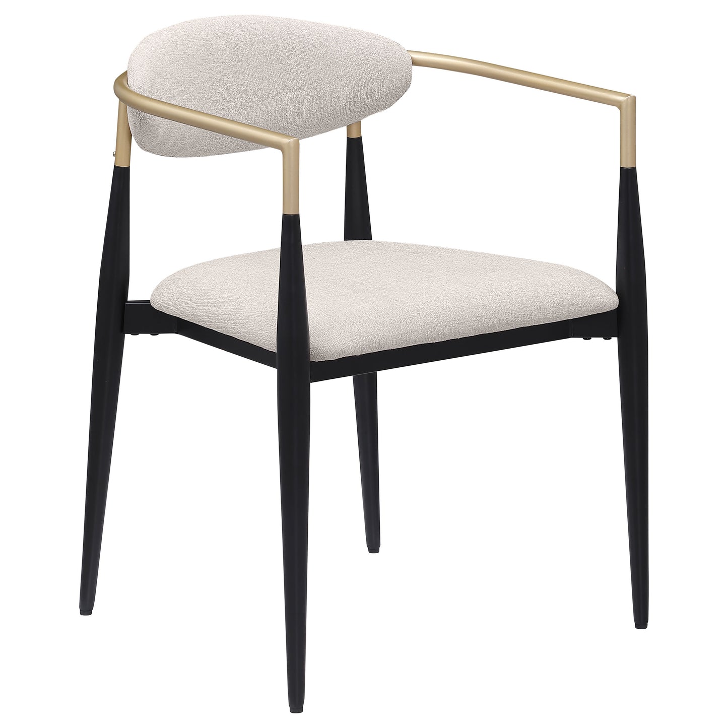 Silla de comedor Alexis tapizada en tela beige (juego de 2)