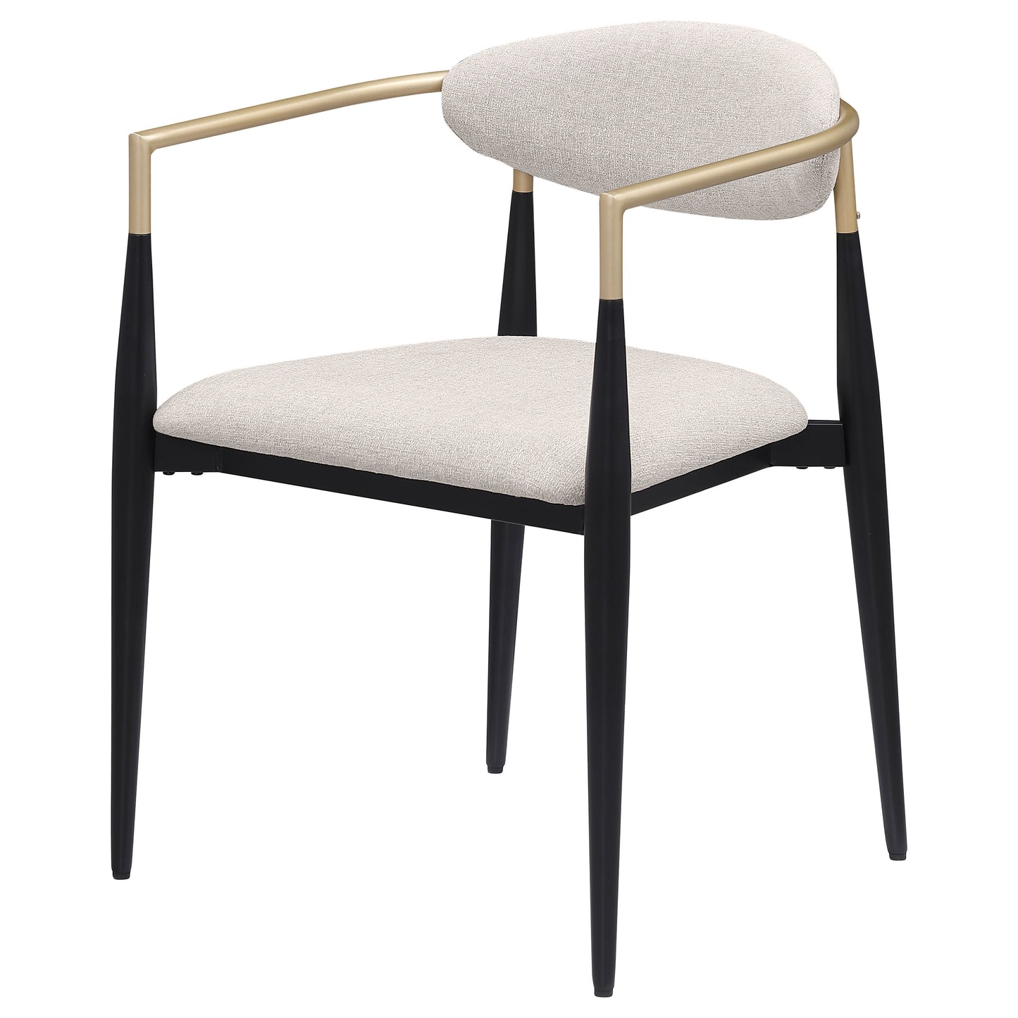Silla de comedor Alexis tapizada en tela beige (juego de 2)