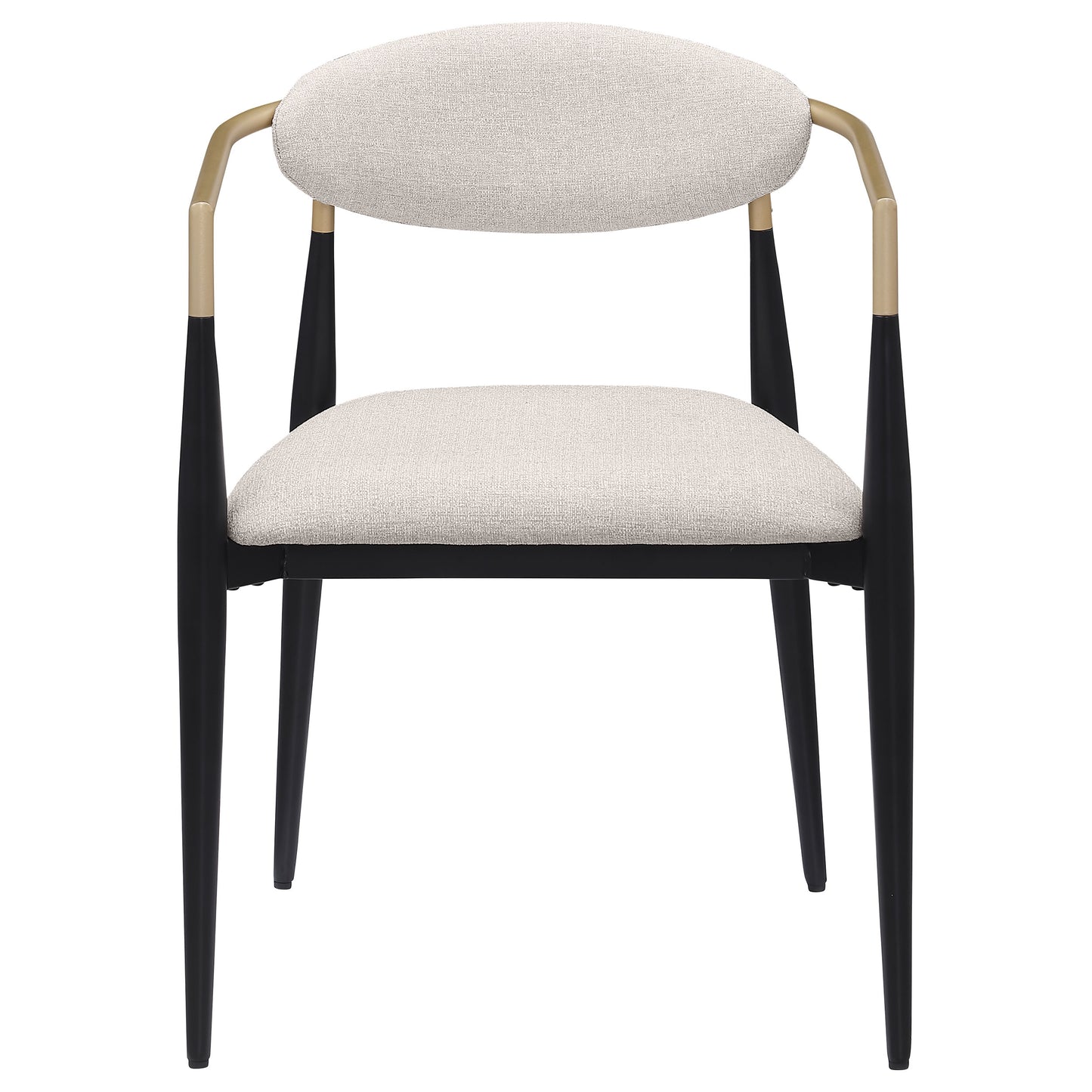 Silla de comedor Alexis tapizada en tela beige (juego de 2)
