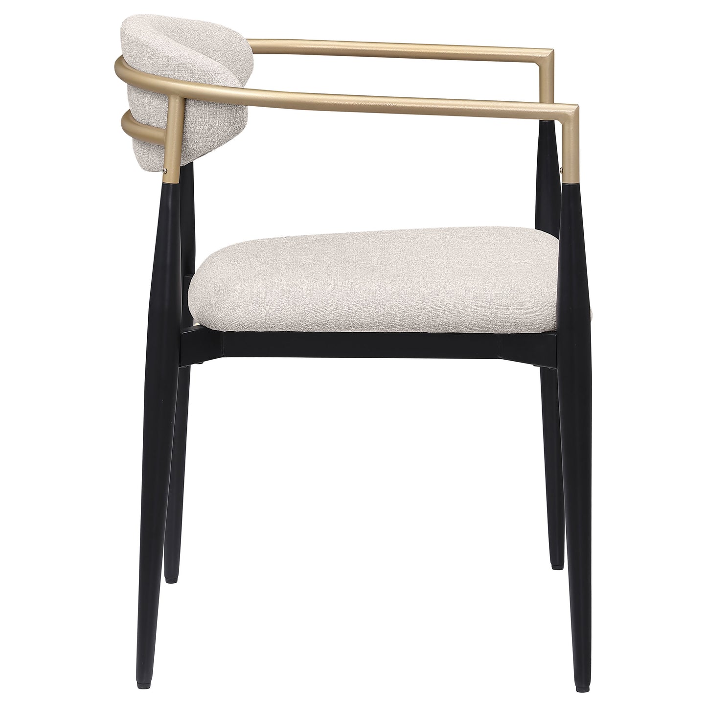 Silla de comedor Alexis tapizada en tela beige (juego de 2)