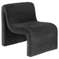 Sillón Drayton curvo tapizado sin brazos, color negro