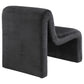 Sillón Drayton curvo tapizado sin brazos, color negro