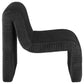 Sillón Drayton curvo tapizado sin brazos, color negro