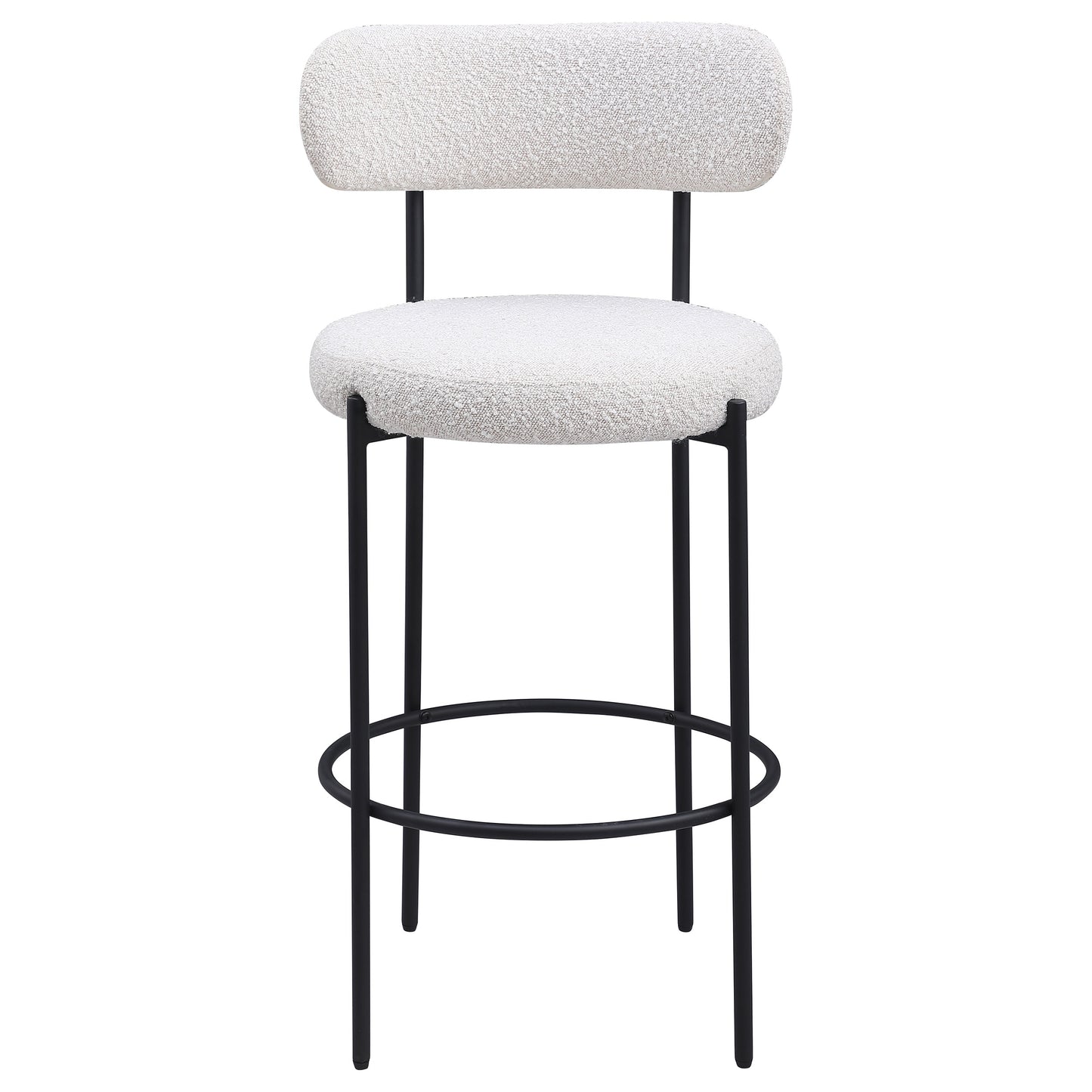 Silla de bar tapizada Viola Boucle color crema (juego de 2)