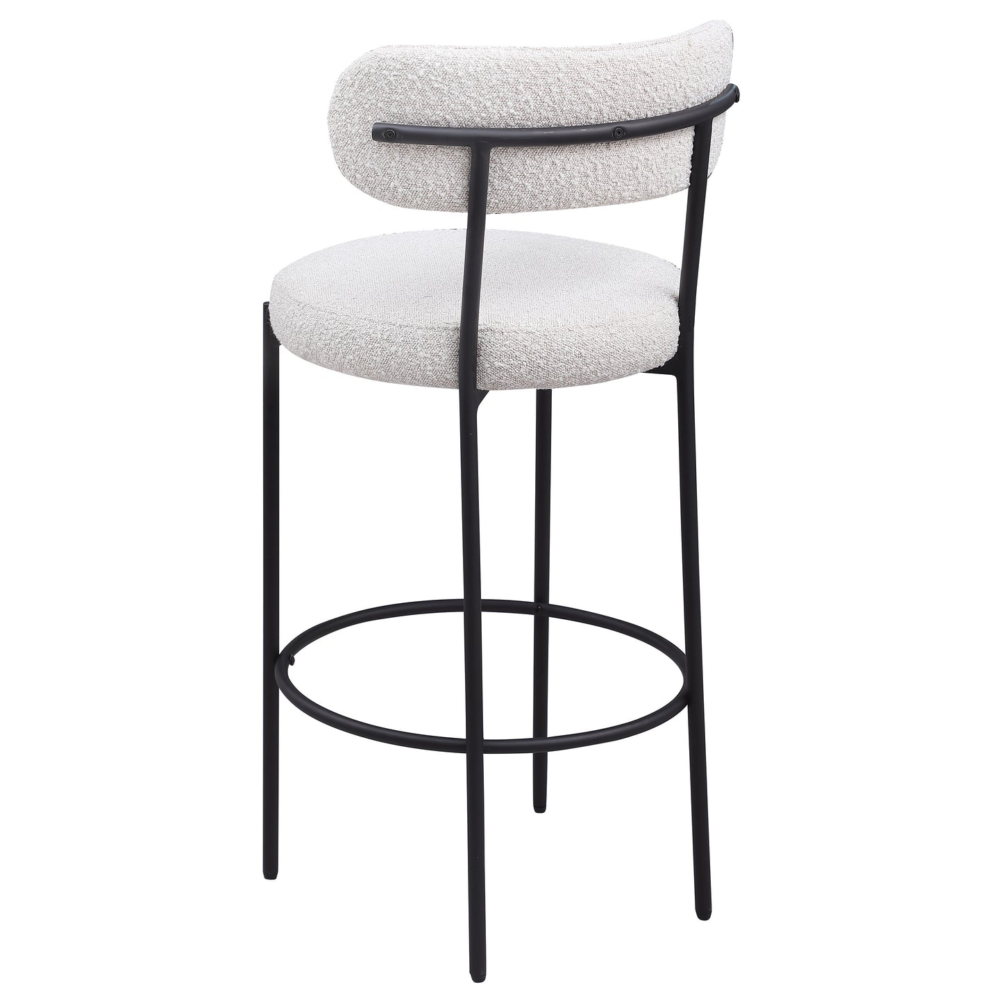Silla de bar tapizada Viola Boucle color crema (juego de 2)