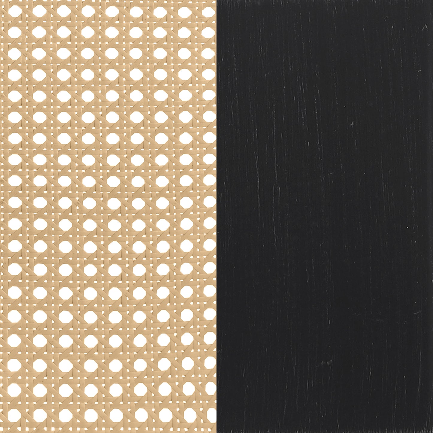 Cama Queen de metal con estructura de caña abierta Lanewood, color negro