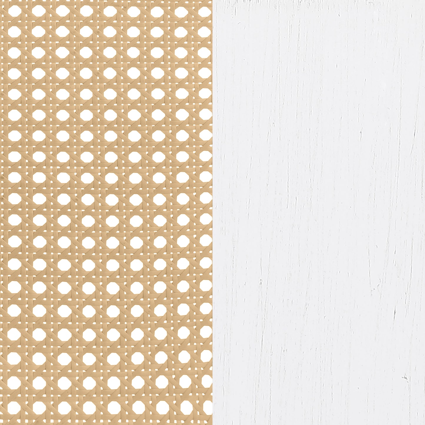 Cama Lanewood de metal con estructura de caña abierta y tamaño king, color blanco