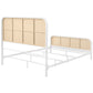 Cama Queen de metal con estructura de caña abierta Lanewood, color blanco