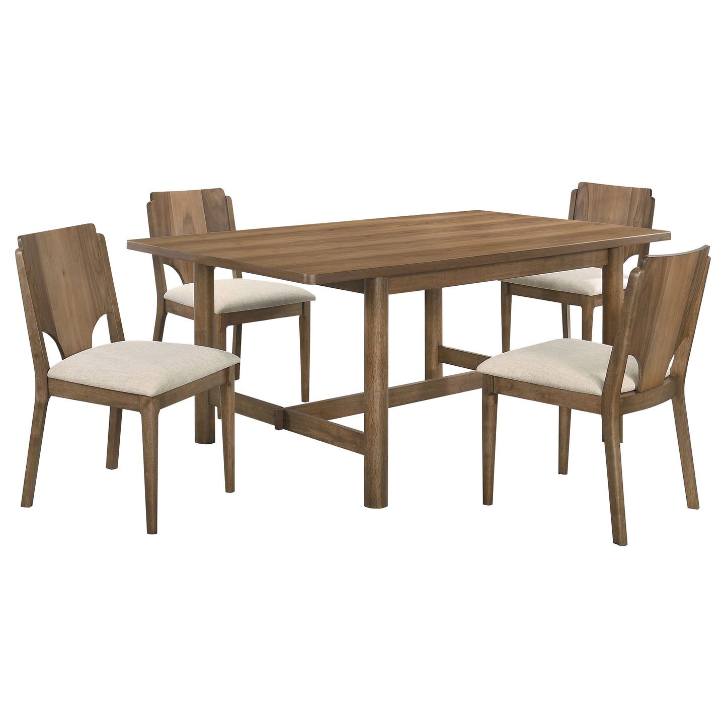 Juego de mesa de comedor rectangular Crestmore de 5 piezas en nogal