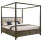 Cama con dosel Gran Park Eastern King color cacao oscuro
