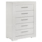 Juego de dormitorio Ives Eastern King de 5 piezas, blanco de alto brillo