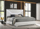 Cabecera de cama con paneles LED Ives Queen en blanco de alto brillo