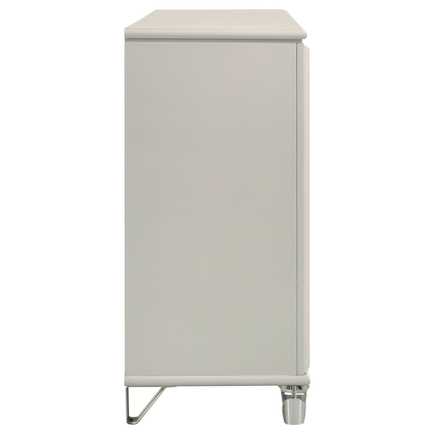 Cómoda Olivia de 6 cajones en blanco perla