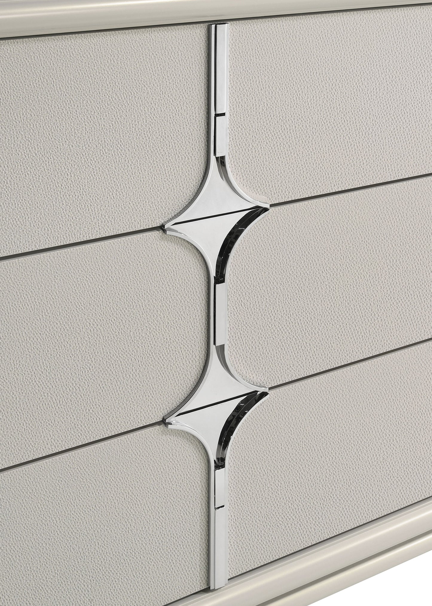 Cómoda Olivia de 6 cajones en blanco perla