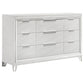 Juego de dormitorio Marmore de 4 piezas Eastern King en blanco