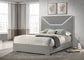 Cabecera de cama Ives Eastern King con paneles LED, gris, alto brillo