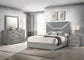 Juego de dormitorio Ives Eastern King de 4 piezas, gris, alto brillo