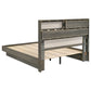 Cabecero con estantería para cama queen Fenwick de roble gris