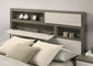 Cabecero con estantería para cama queen Fenwick de roble gris
