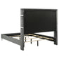Juego de dormitorio Queen Lucia de 5 piezas en gris y negro