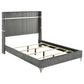 Juego de dormitorio Queen Lucia de 5 piezas en gris y negro