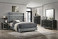 Juego de dormitorio Queen Lucia de 5 piezas en gris y negro