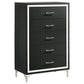 Juego de dormitorio Queen Lucia de 5 piezas en gris y negro