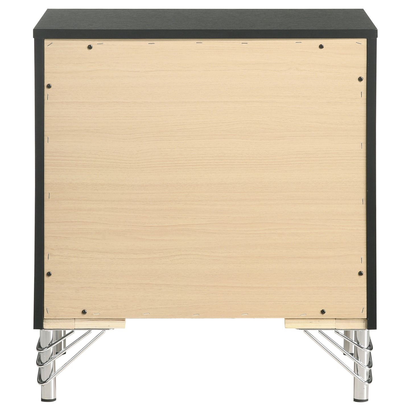 Mesita de noche Lucia de 2 cajones, color negro