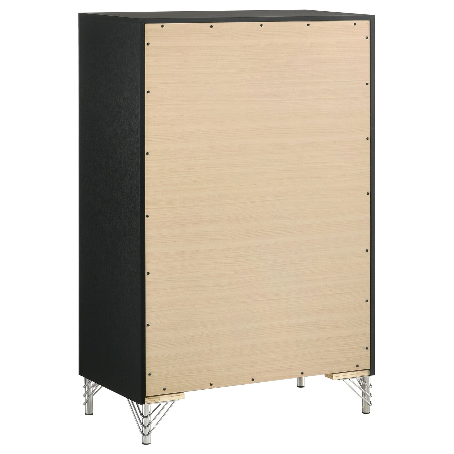 Cómoda de dormitorio Lucia de 5 cajones en color negro