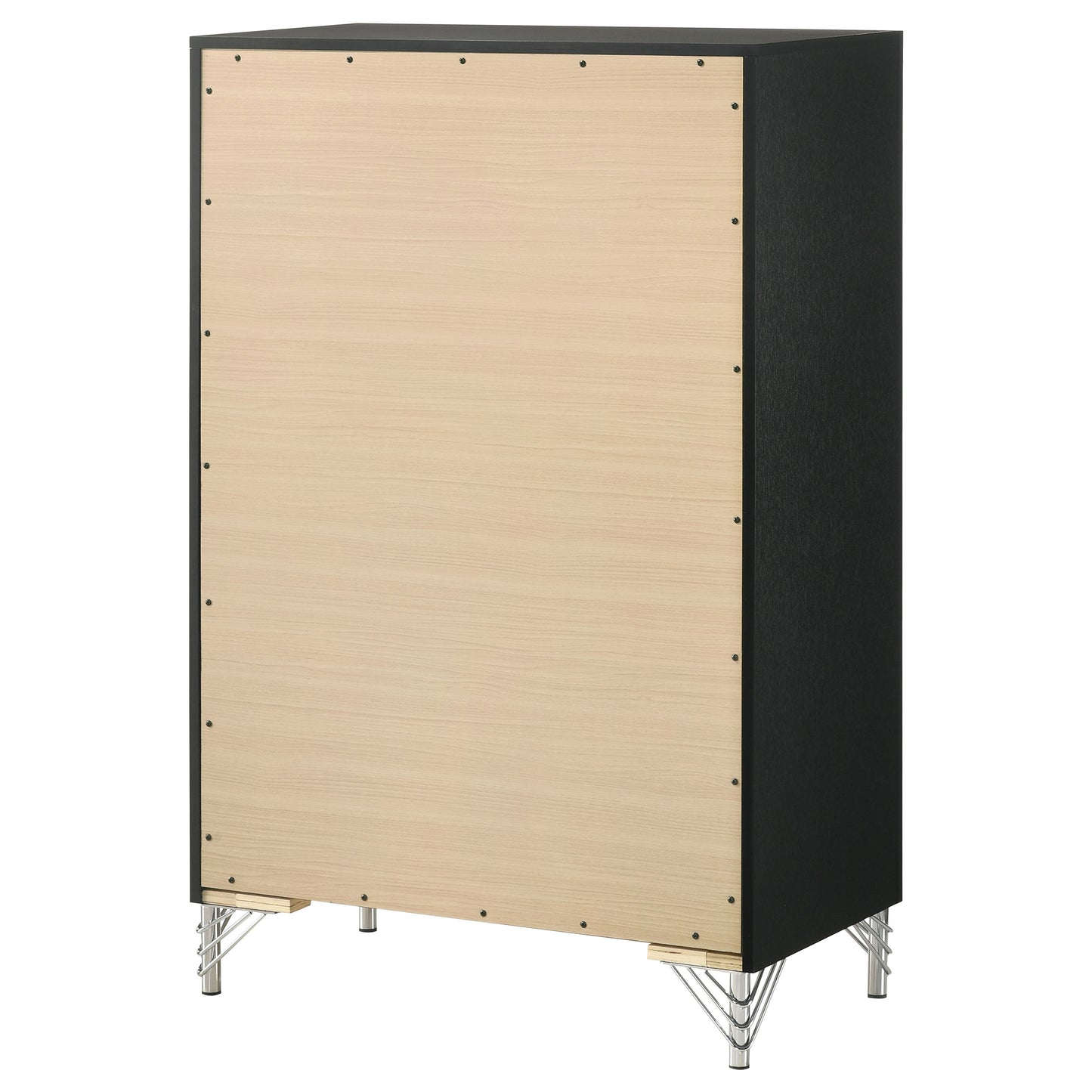 Cómoda de dormitorio Lucia de 5 cajones en color negro