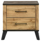 Mesita de noche Kaywood de 2 cajones, de pino natural
