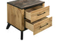 Mesita de noche Kaywood de 2 cajones, de pino natural