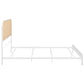 Cama Queen de metal y ratán con tejido de radio Amherst, color blanco